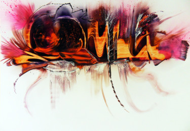 Painting titled "Tableau abstrait bo…" by Airgone, Original Artwork, Spray paint