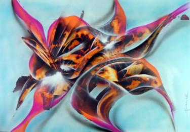 Картина под названием "Volupté - Bombes aé…" - Airgone, Подлинное произведение искусства, Рисунок распылителем краски