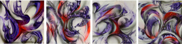 Malerei mit dem Titel "Tableau abstrait bo…" von Airgone, Original-Kunstwerk, Sprühfarbe