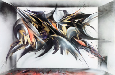 Painting titled "Origines - Aérosols…" by Airgone, Original Artwork, Spray paint Mounted on Wood Stretcher frame
