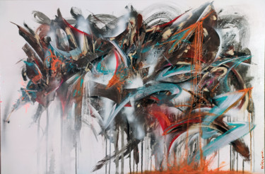 Картина под названием "tableau art abstrai…" - Airgone, Подлинное произведение искусства, Рисунок распылителем краски Устано…