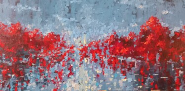 Painting titled "Automne rouge" by Airin Daf, Original Artwork, Oil
