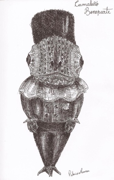 Desenho intitulada "Chameleon Bonaparte" por Patricia Pereira, Obras de arte originais, Canetac de aerossol