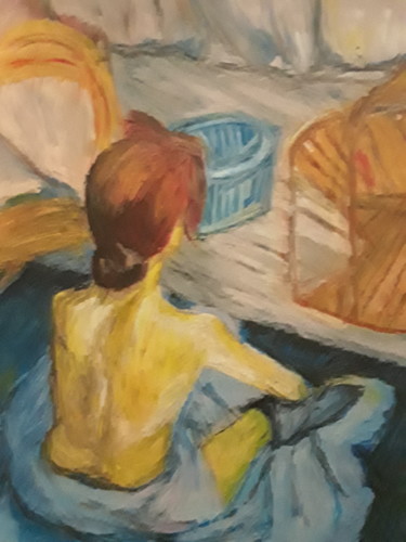 Pittura intitolato "La toilette de la j…" da Aïssétou Sako, Opera d'arte originale, Pastello