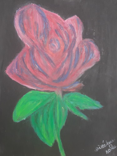 Peinture intitulée "Rose 2" par Aïssétou Sako, Œuvre d'art originale, Pastel