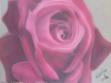 Zeichnungen mit dem Titel "Rose" von Aïssétou Sako, Original-Kunstwerk, Pastell
