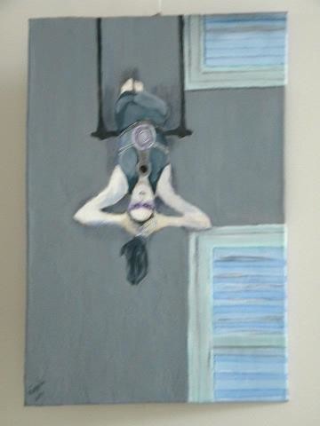 Peinture intitulée "L'acrobate" par Aïssétou Sako, Œuvre d'art originale