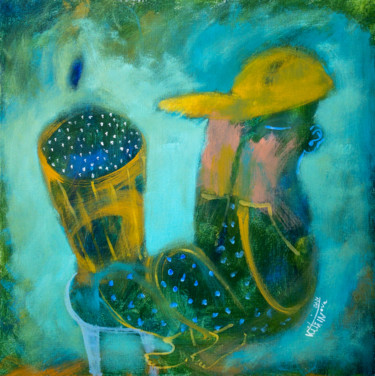 Pintura intitulada "Ночь (триптих, прав…" por Ekaterina Vitvinova, Obras de arte originais, Óleo
