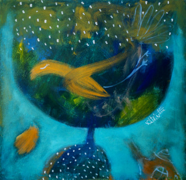 Peinture intitulée "Ночь (триптих, сред…" par Ekaterina Vitvinova, Œuvre d'art originale, Huile