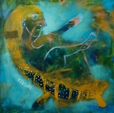 Картина под названием "Ночь (триптих, лева…" - Ekaterina Vitvinova, Подлинное произведение искусства, Масло