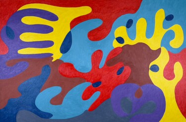 「Scarlet Begonia」というタイトルの絵画 Aj Rojasによって, オリジナルのアートワーク, オイル ウッドストレッチャーフレームにマウント
