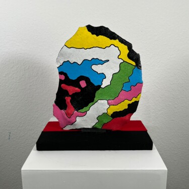 Скульптура под названием "Bob Ross" - Aj Rojas, Подлинное произведение искусства, Камень