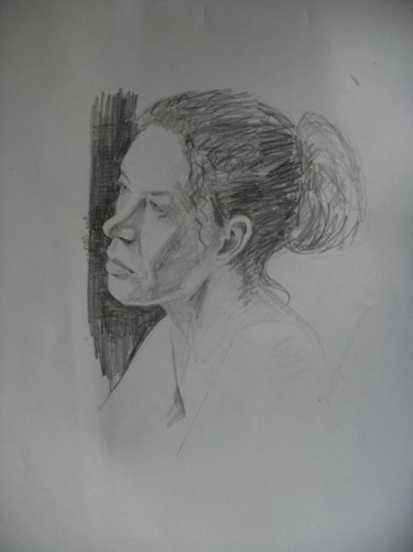 Drawing titled "young pencil female" by Alistair Ian Jelks, Original Artwork, Other