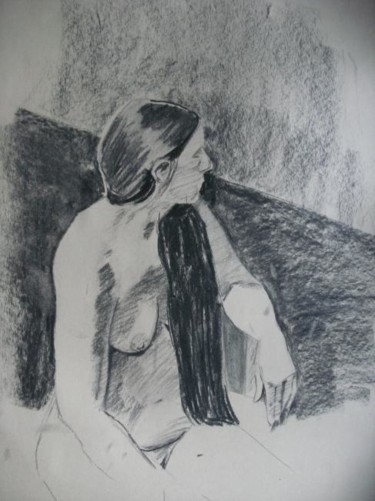 Drawing titled "charcoal woman" by Alistair Ian Jelks, Original Artwork, Other