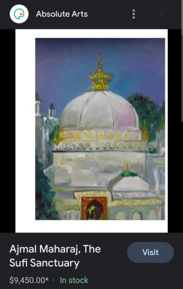 Peinture intitulée "Dargah Sharif of Aj…" par Ajmal Maharaj, Œuvre d'art originale, Acrylique Monté sur Châssis en bois