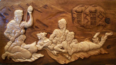 Sculpture intitulée "БАЛАЛЫК ШАК - ДЕТСТ…" par Kalibek Ishpekbai Uly Ainazharov, Œuvre d'art originale