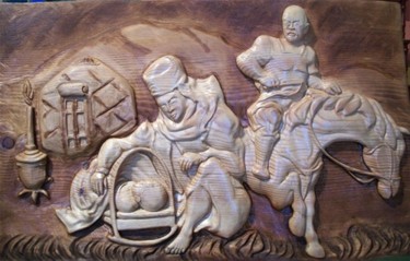 Sculpture intitulée "СТЕПЬ МОЯ - СЫН РОД…" par Kalibek Ishpekbai Uly Ainazharov, Œuvre d'art originale
