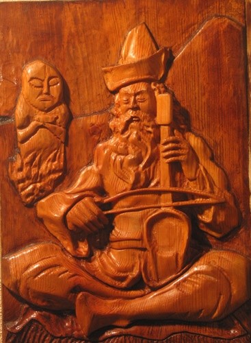Sculpture titled "Кобызшы. №6." by Kalibek Ishpekbai Uly Ainazharov, Original Artwork