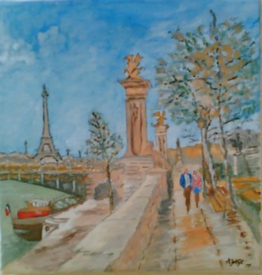 Pittura intitolato "Ponte de Alexandre" da Ajorge, Opera d'arte originale