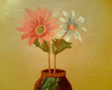 Painting titled "Flores" by Ajorge, Original Artwork