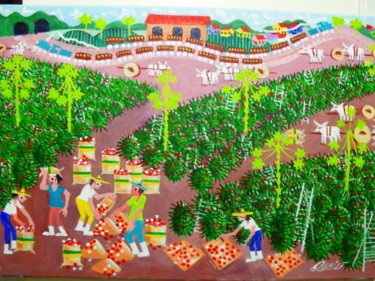 Painting titled "aecio-colheita-de-c…" by Aecio Andrade, Original Artwork