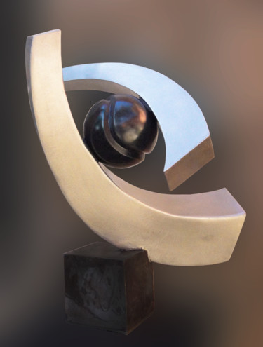 Скульптура под названием ""Danza de contrario…" - Aramis Justiz Perera, Подлинное произведение искусства, Нержавеющая сталь