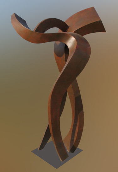 Skulptur mit dem Titel ""Jardin de invierno"" von Aramis Justiz Perera, Original-Kunstwerk, Metalle