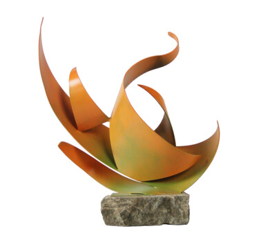 Sculpture titled "Distortion IV" by Aramis Justiz Perera, Original Artwork, Metals