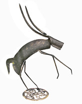 Sculpture intitulée "saut antilope cepha…" par Albert Jacqueline Visage, Œuvre d'art originale, Métaux