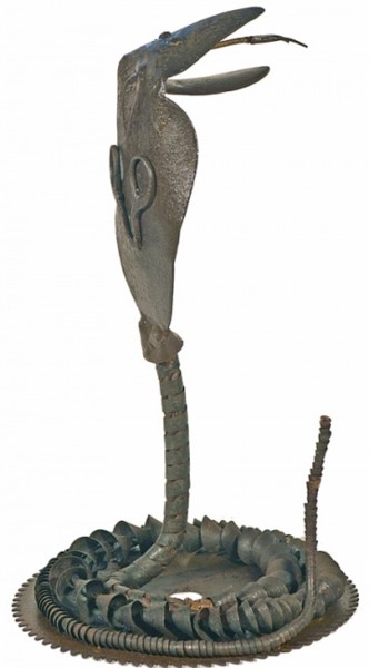Sculpture intitulée "cobra" par Albert Jacqueline Visage, Œuvre d'art originale, Métaux