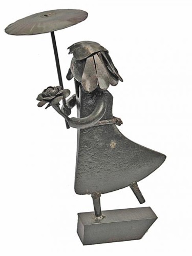 Sculpture intitulée "mary poppins" par Albert Jacqueline Visage, Œuvre d'art originale, Métaux
