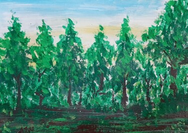 Malarstwo zatytułowany „The green April (2)” autorstwa Ajw, Oryginalna praca, Akryl