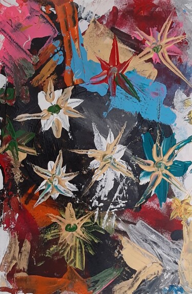 Malerei mit dem Titel "Flowers" von Ajw, Original-Kunstwerk, Acryl
