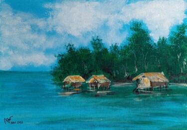 Painting titled "Silent coast" by Ajw, Original Artwork, Acrylic