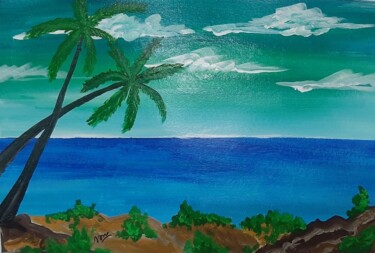 Painting titled "imaginative sea" by Ajw, Original Artwork, Acrylic