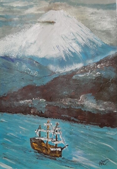 Pittura intitolato "Mount Fuji" da Ajw, Opera d'arte originale, Acrilico