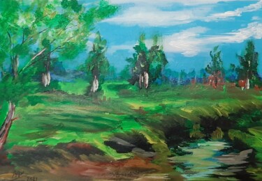 Pittura intitolato "landscape" da Ajw, Opera d'arte originale, Acrilico