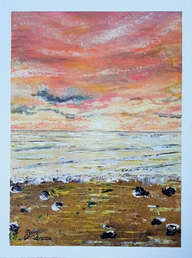 Malerei mit dem Titel "6 pm sunset facing…" von Ajw, Original-Kunstwerk, Acryl