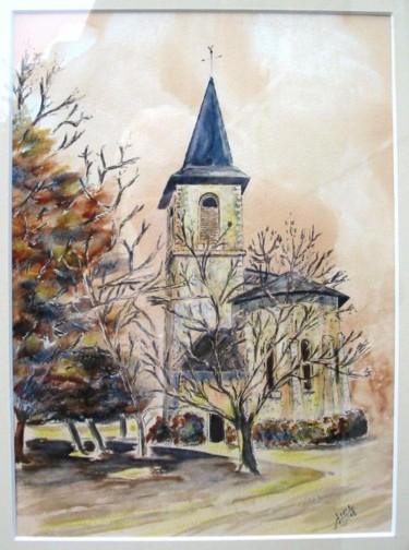 Peinture intitulée "Eglise de Francin" par Sardella Jean-Yves (A-Jys), Œuvre d'art originale