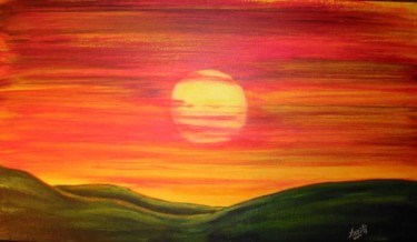 Peinture intitulée "Horizon rouge" par Sardella Jean-Yves (A-Jys), Œuvre d'art originale