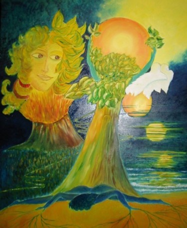 Peinture intitulée "La force de Gaïa" par Sardella Jean-Yves (A-Jys), Œuvre d'art originale