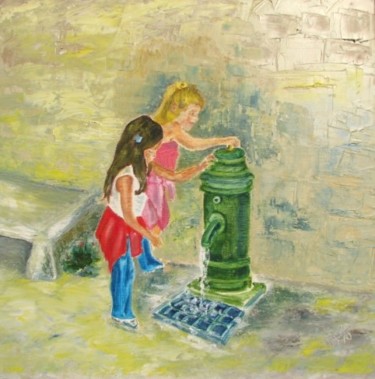 Peinture intitulée "La fontaine H/T" par Sardella Jean-Yves (A-Jys), Œuvre d'art originale
