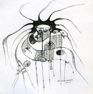 Zeichnungen mit dem Titel "kindred-spirits.jpg" von Akachukwu Akabeks Chukwuemeka, Original-Kunstwerk, Tinte