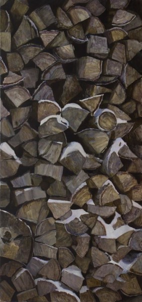 Картина под названием "1350 за куб" - Максим Титов, Подлинное произведение искусства, Масло Установлен на Деревянная рама дл…