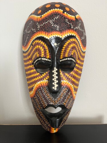 Escultura titulada "African Mask" por Akanni Art, Obra de arte original, Madera