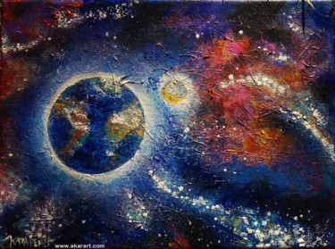 Peinture intitulée "Notre Terre" par Akara Péala, Œuvre d'art originale