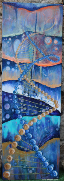 Peinture intitulée "ADN cosmique" par Akara Péala, Œuvre d'art originale, Acrylique