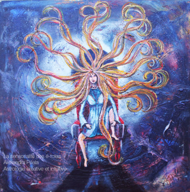 Peinture intitulée "Lilith sur son trône" par Akara Péala, Œuvre d'art originale, Acrylique