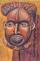 Peinture intitulée "Masque Africain" par Akara Péala, Œuvre d'art originale