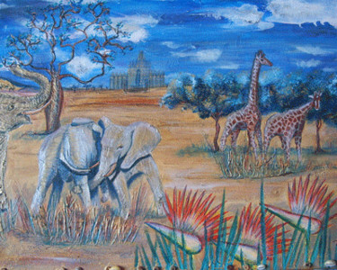 Peinture intitulée "Afrique" par Akara Péala, Œuvre d'art originale